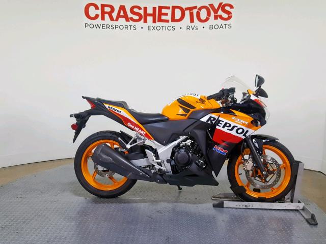 MLHMC410XD5301833 - 2013 HONDA CBR250 R ORANGE photo 1