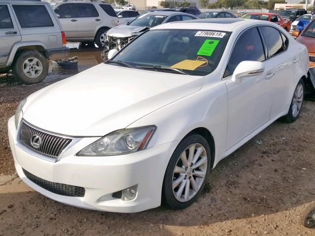 JTHBF5C21A5110866 - 2010 LEXUS IS 250 WHITE photo 2