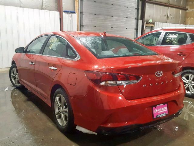 5NPE34AF2JH660584 - 2018 HYUNDAI SONATA SPO RED photo 3