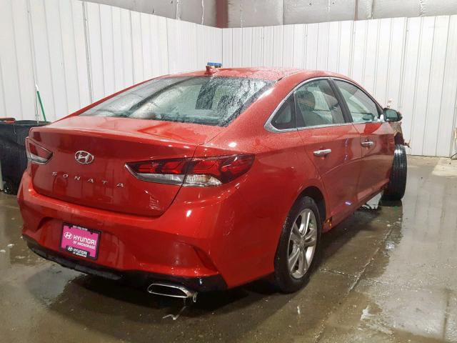 5NPE34AF2JH660584 - 2018 HYUNDAI SONATA SPO RED photo 4