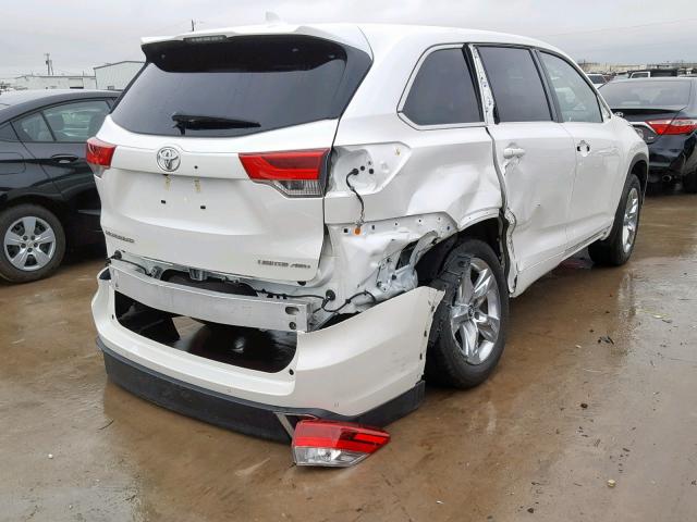 5TDDZRFH8HS366791 - 2017 TOYOTA HIGHLANDER WHITE photo 4