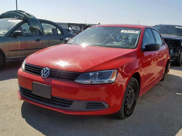 3VW2K7AJ9CM339583 - 2012 VOLKSWAGEN JETTA BASE RED photo 2