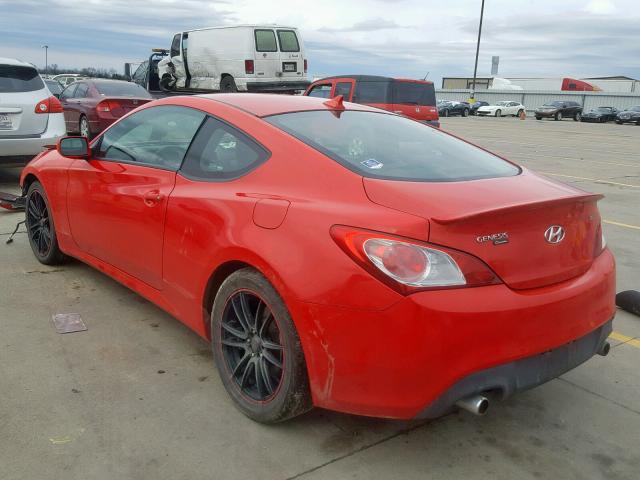 KMHHT6KD8AU037560 - 2010 HYUNDAI GENESIS CO RED photo 3