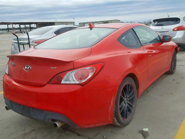 KMHHT6KD8AU037560 - 2010 HYUNDAI GENESIS CO RED photo 4