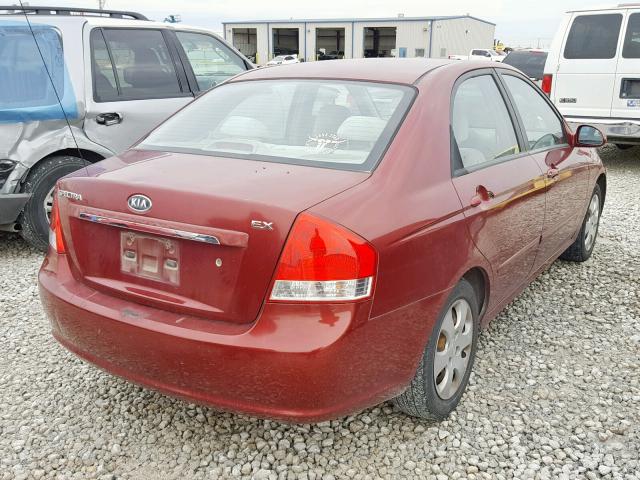 KNAFE121X75421550 - 2007 KIA SPECTRA EX MAROON photo 4