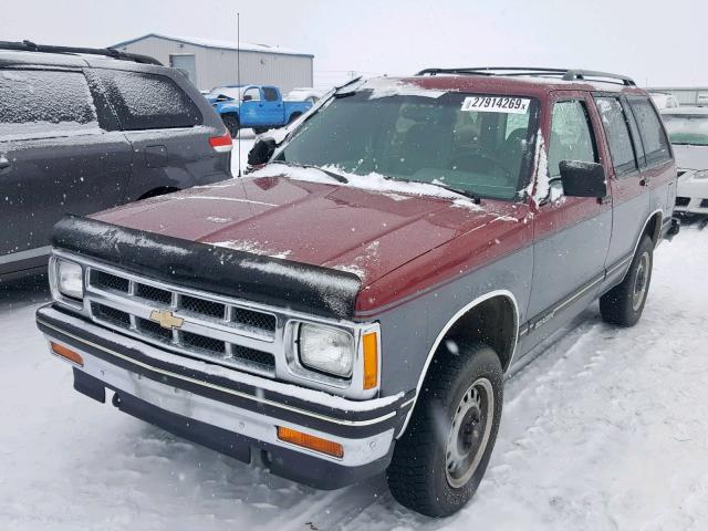 1GNDT13W1P2122449 - 1993 CHEVROLET BLAZER S10 TWO TONE photo 2