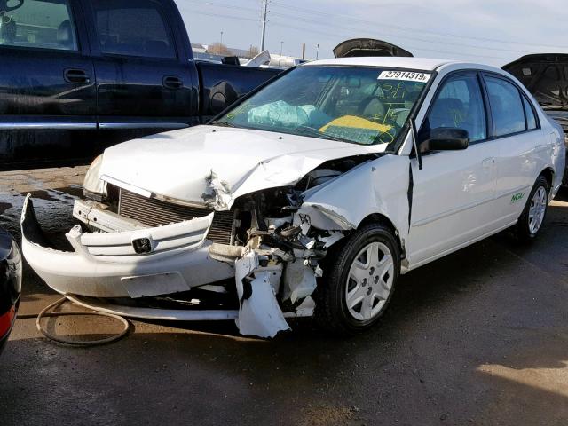 1HGEN26543L000450 - 2003 HONDA CIVIC GX WHITE photo 2