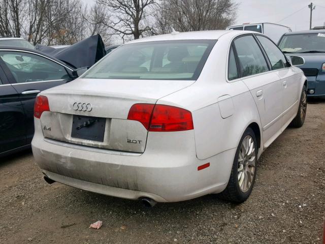 WAUAF78E48A134105 - 2008 AUDI A4 2.0T WHITE photo 4