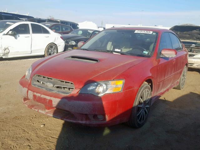 4S3BL676954213218 - 2005 SUBARU LEGACY GT RED photo 2