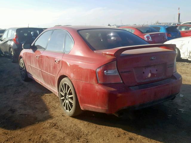 4S3BL676954213218 - 2005 SUBARU LEGACY GT RED photo 3