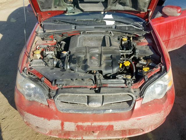 4S3BL676954213218 - 2005 SUBARU LEGACY GT RED photo 7