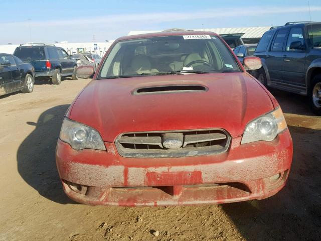 4S3BL676954213218 - 2005 SUBARU LEGACY GT RED photo 9