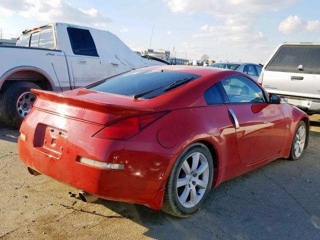 JN1AZ34E83T019029 - 2003 NISSAN 350Z COUPE RED photo 4