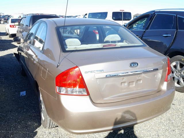 KNAFE122685581418 - 2008 KIA SPECTRA EX BROWN photo 3