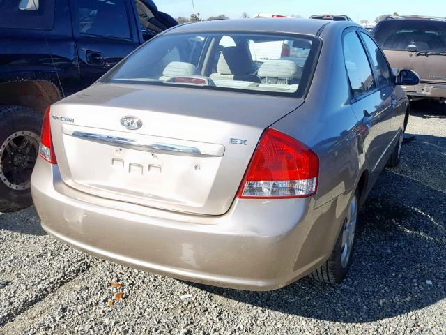 KNAFE122685581418 - 2008 KIA SPECTRA EX BROWN photo 4