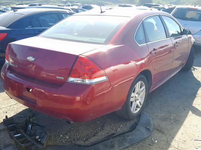 2G1WB5E3XE1183254 - 2014 CHEVROLET IMPALA LIM RED photo 4