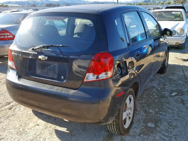 KL1TD66686B557775 - 2006 CHEVROLET AVEO BASE შავი ფოტო 4