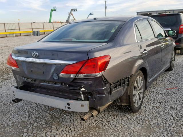 4T1BK3DB5BU397471 - 2011 TOYOTA AVALON BAS GRAY photo 4