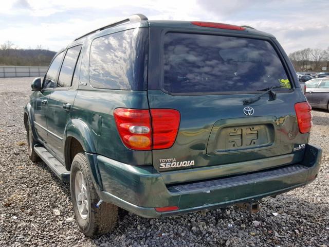 5TDZT38A81S033940 - 2001 TOYOTA SEQUOIA LI GREEN photo 3