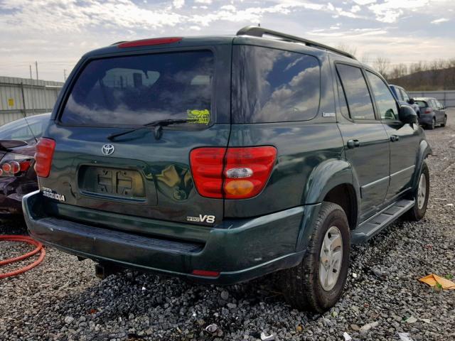 5TDZT38A81S033940 - 2001 TOYOTA SEQUOIA LI GREEN photo 4