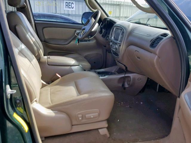 5TDZT38A81S033940 - 2001 TOYOTA SEQUOIA LI GREEN photo 5