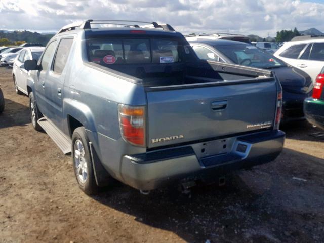 2HJYK16546H513497 - 2006 HONDA RIDGELINE BLUE photo 3