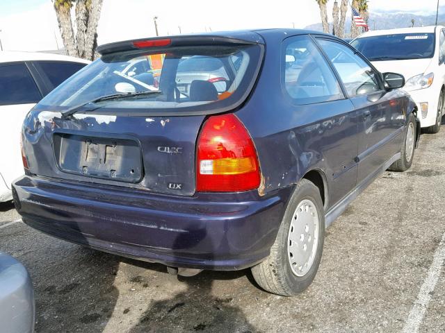 2HGEJ644XVH120444 - 1997 HONDA CIVIC DX BLUE photo 4