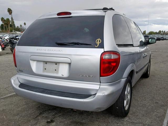 1D4GP45R65B287626 - 2005 DODGE CARAVAN SX SILVER photo 4