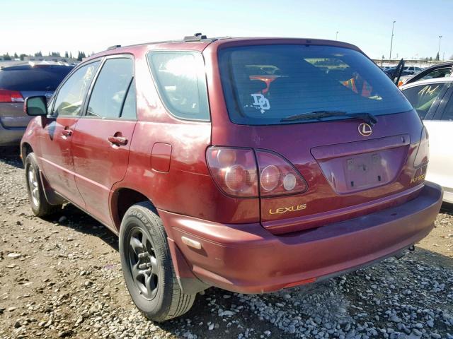 JT6GF10U5X0020560 - 1999 LEXUS RX 300 BURGUNDY photo 3