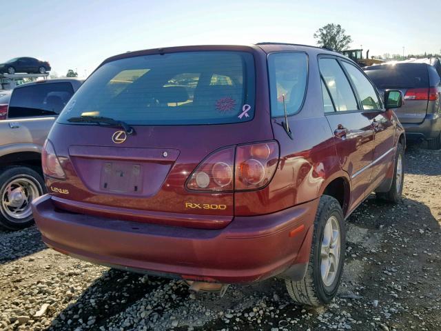 JT6GF10U5X0020560 - 1999 LEXUS RX 300 BURGUNDY photo 4