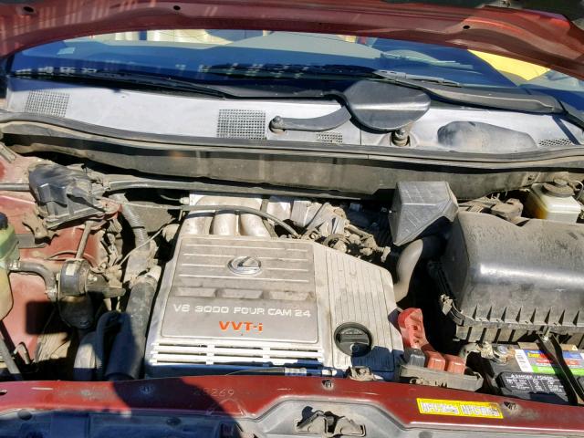 JT6GF10U5X0020560 - 1999 LEXUS RX 300 BURGUNDY photo 7