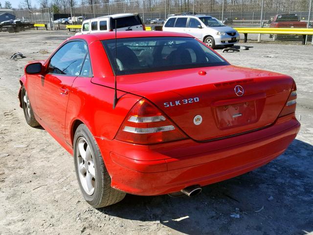 WDBKK65F63F275407 - 2003 MERCEDES-BENZ SLK 320 RED photo 3