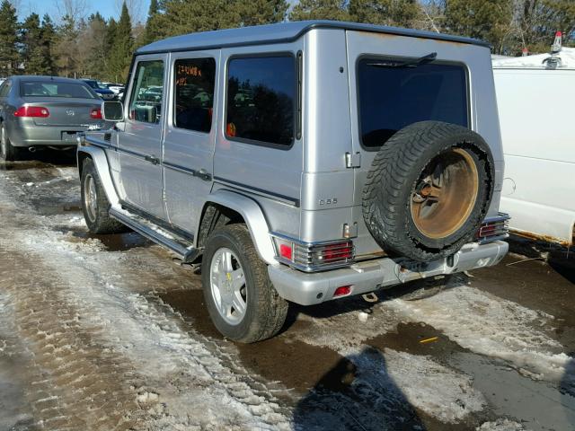 WDCYR46E94X145631 - 2004 MERCEDES-BENZ G 55 AMG SILVER photo 3