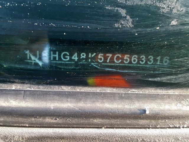 1J8HG48K57C563316 - 2007 JEEP COMMANDER CHARCOAL photo 10