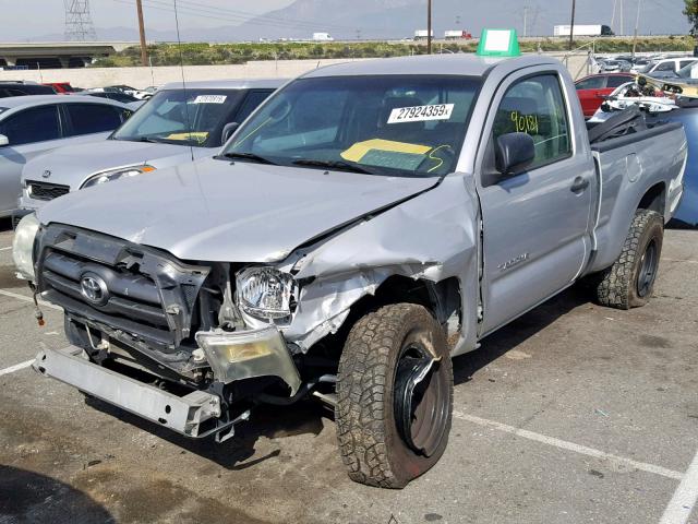 5TENX4CN8AZ743250 - 2010 TOYOTA TACOMA SILVER photo 2