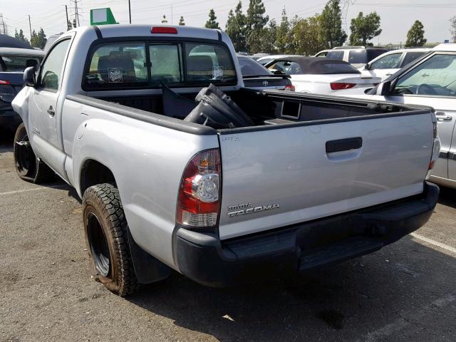 5TENX4CN8AZ743250 - 2010 TOYOTA TACOMA SILVER photo 3