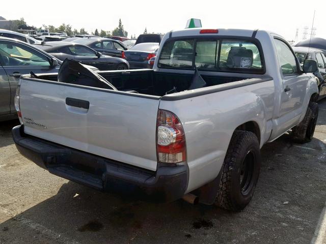 5TENX4CN8AZ743250 - 2010 TOYOTA TACOMA SILVER photo 4