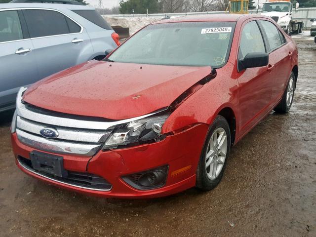 3FAHP0GA5BR316791 - 2011 FORD FUSION S RED photo 2