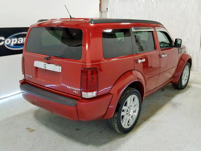 1D8GT58X99W527437 - 2009 DODGE NITRO R/T MAROON photo 4