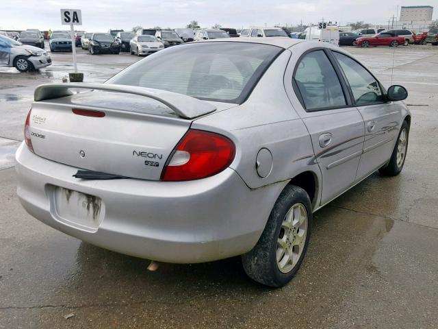 1B3ES56C52D643794 - 2002 DODGE NEON ES SILVER photo 4