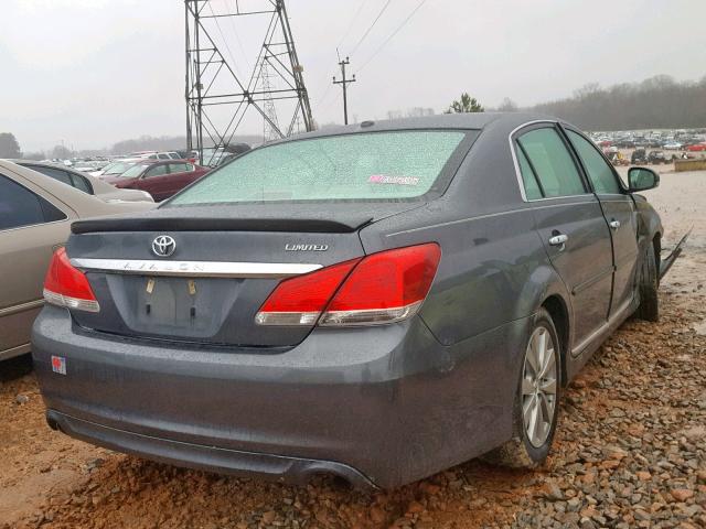 4T1BK3DB4BU383027 - 2011 TOYOTA AVALON BAS GRAY photo 4