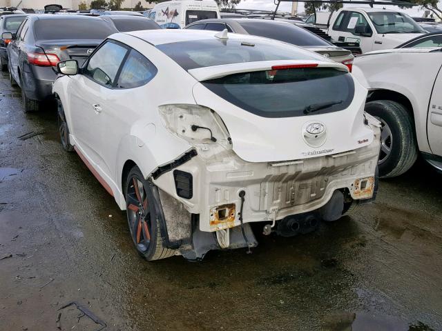 KMHTC6AE5EU207268 - 2014 HYUNDAI VELOSTER T WHITE photo 3