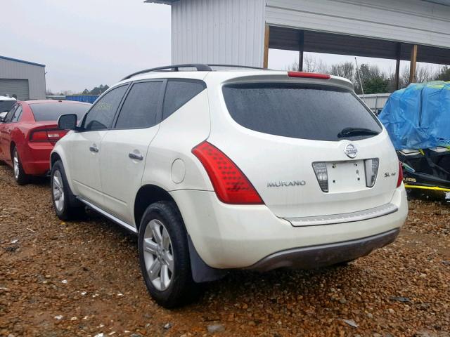 JN8AZ08W86W530052 - 2006 NISSAN MURANO SL WHITE photo 3