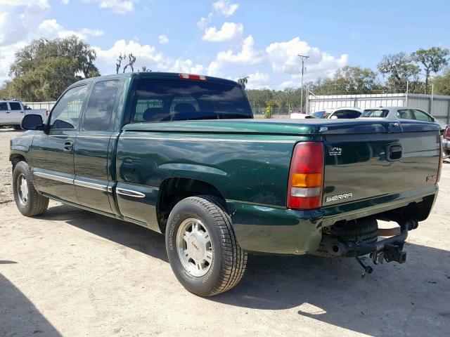 2GTEC19T811165171 - 2001 GMC NEW SIERRA GREEN photo 3