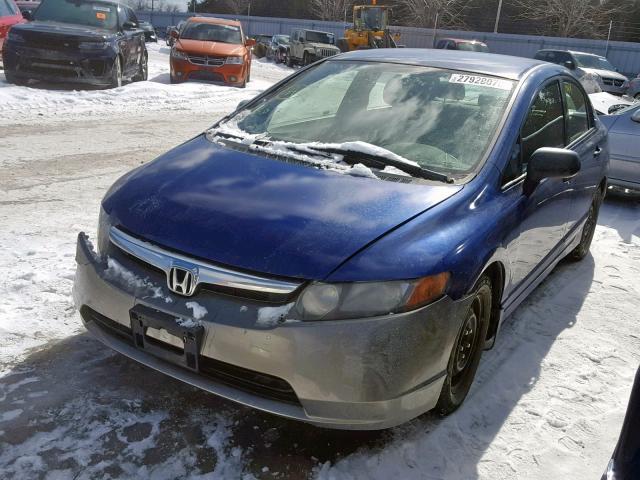 2HGFA16327H008896 - 2007 HONDA CIVIC DX BLUE photo 2