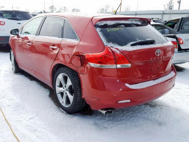 4T3BK3BB0AU041387 - 2010 TOYOTA VENZA BASE RED photo 3