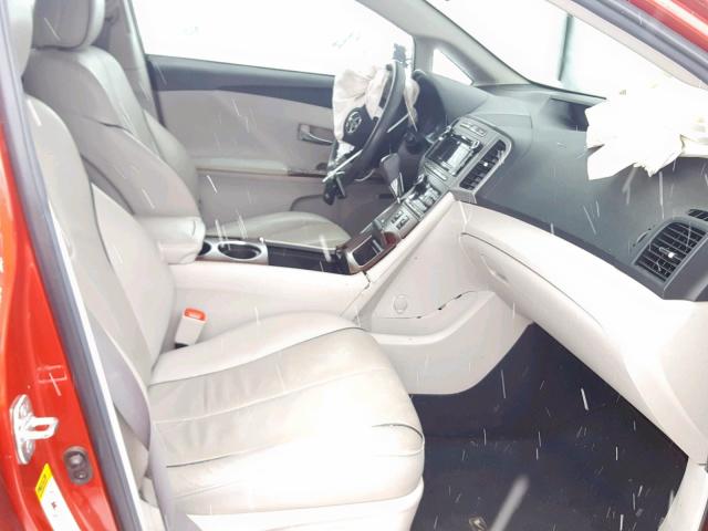 4T3BK3BB0AU041387 - 2010 TOYOTA VENZA BASE RED photo 5