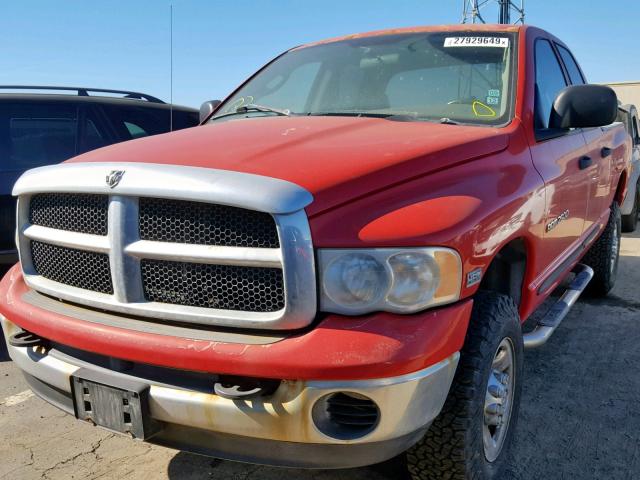 1D7KU28D53J637714 - 2003 DODGE RAM 2500 S RED photo 2