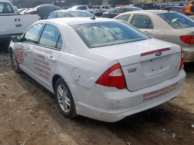 3FAHP0GA9AR387247 - 2010 FORD FUSION S WHITE photo 3