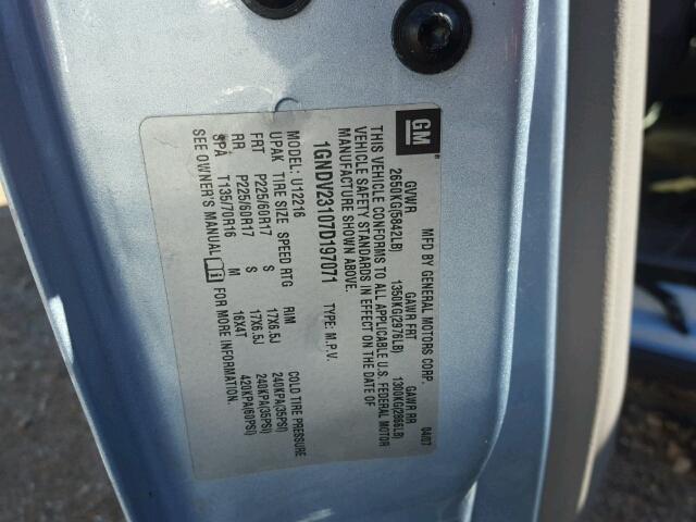 1GNDV23107D197071 - 2007 CHEVROLET UPLANDER L 蓝色 照片 10